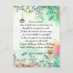 1 Korinther 13: 4-7 Postkarte