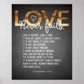 1 Korinther 13:4-8 Bibelverse, Chalk & Gold Poster (Vorne)