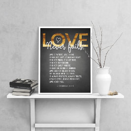 1 Korinther 13:4-8 Bibelverse, Chalk & Gold Poster