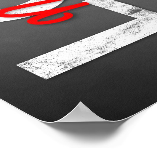 1 Korinther 13:4-8 Bibelverse, Chalk & Red Poster (Ecke)