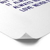 1 Korinther 13:4-8 Bibelverse, Gold & Dunkelblau Poster (Ecke)