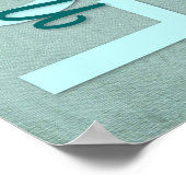 1 Korinther 13:4-8 Bibelverse, Vintag Aquamarin Poster (Ecke)