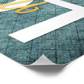 1 Korinther 13:4-8 Bibelverse, Vintag blau Poster (Ecke)