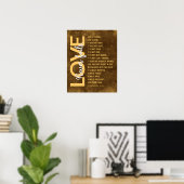 1 Korinther 13:4-8 Bibelverse, Vintag Brown Poster (Heimbüro)