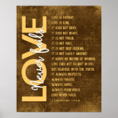 1 Korinther 13:4-8 Bibelverse, Vintag Brown Poster (Vorne)