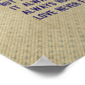 1 Korinther 13:4-8 Bibelverse, Vintag Tan Poster (Ecke)
