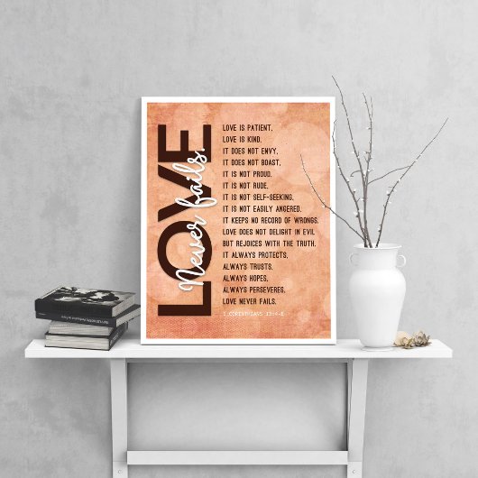 1 Korinther 13:4-8 Bibelverse, Vintage Hymne Poster