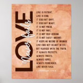 1 Korinther 13:4-8 Bibelverse, Vintage Hymne Poster (Vorne)