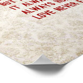 1 Korinther 13:4-8 Bibelverse, Vintager Damast Poster (Ecke)