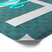 1 Korinther 13:4-8 Bibelverse, Vintages Azurblau Poster (Ecke)