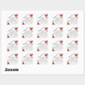 1. Korinther 13,4-8 Liebe ist geduldig Bibel Blume Quadratischer Aufkleber (Blatt)
