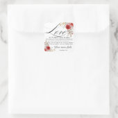 1. Korinther 13,4-8 Liebe ist geduldig Bibel Blume Quadratischer Aufkleber (Tasche)