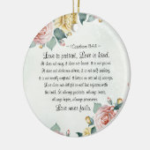 1 Korinther 13:4-8 Liebe ist geduldig, Liebe ist f Keramik Ornament (Links)