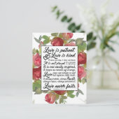 1 Korinther 13:4-8 Liebe ist Patient Liebe ist Kin Postkarte (Stehend Vorderseite)