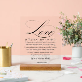 1 Korinther 13:4-8 Liebe ist Patient Wedding Verse Acrylschild