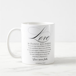 1 Korinther 13:4-8 Liebe ist Patient Wedding Verse Kaffeetasse