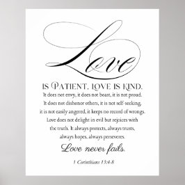 1 Korinther 13:4-8 Liebe ist Patient Wedding Verse Poster