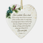 1 Korinther 13:4-8 Liebe ist Patient, Weihnachten Keramik Ornament (Rechts)
