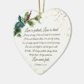 1 Korinther 13:4-8 Liebe ist Patient, Weihnachten Keramik Ornament (Links)
