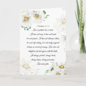1 Korinther 13:4-8 Liebe ist Patient White Daisies Karte (Vorderseite)