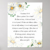 1 Korinther 13:4-8 Liebe ist Patient White Daisies Poster (Vorne)