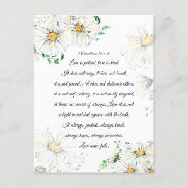 1 Korinther 13:4-8 Liebe ist Patient White Daisies Postkarte