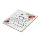 1 Korinther 13:4-8 Liebe ist Patientenbibel Blüte Fliese (Seite)