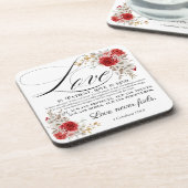 1 Korinther 13:4-8 Liebe ist Patientenbibel Blüte Getränkeuntersetzer (Linke Seite)