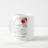 1 Korinther 13:4-8 Liebe ist Patientenbibel Blüte Kaffeetasse (Vorderseite Links)
