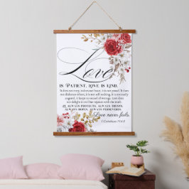 1 Korinther 13:4-8 Liebe ist Patientenbibel Blüte Wandteppich Mit Holzrahmen