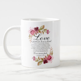 1 Korinther 13:4-8 Liebe ist Patientenblütenbibel Jumbo-Tasse