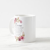 1 Korinther 13:4-8 Liebe ist Patientenblütenbibel Kaffeetasse (Vorderseite Links)