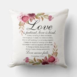 1 Korinther 13:4-8 Liebe ist Patientenblütenbibel Kissen