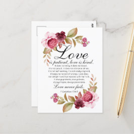 1 Korinther 13:4-8 Liebe ist Patientenblütenbibel Postkarte