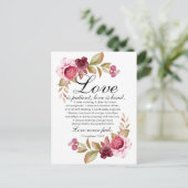 1 Korinther 13:4-8 Liebe ist Patientenblütenbibel Postkarte (Stehend Vorderseite)