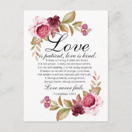 1 Korinther 13:4-8 Liebe ist Patientenblütenbibel Postkarte