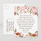 1 Korinther 13:4-8 Liebe ist Patientenhochzeit Postkarte (Vorne/Hinten)