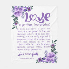 1 Korinther 13:4-8 Liebe Patienten Lila Fleecedecke