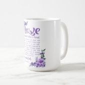 1 Korinther 13:4-8 Liebe Patienten Lila Kaffeetasse (VorderseiteRechts)