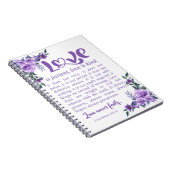 1 Korinther 13:4-8 Liebe Patienten Lila Notizblock (Rechte Seite)