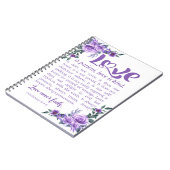 1 Korinther 13:4-8 Liebe Patienten Lila Notizblock (Linke Seite)