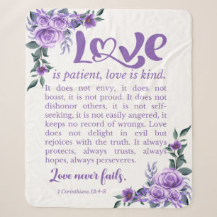 1 Korinther 13:4-8 Liebe Patienten Lila Sherpadecke