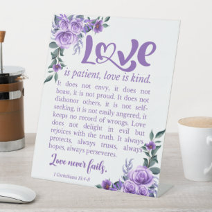 1 Korinther 13:4-8 Liebe Patienten Lila Sockelschild