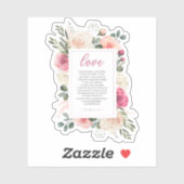 1 Korinther 13:4-8 Liebe Versage nie Aufkleber (Blatt)