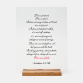 1 Korinther 13:4-8 (NIV) Acrylzeichen Acrylschild (Vorderseite)