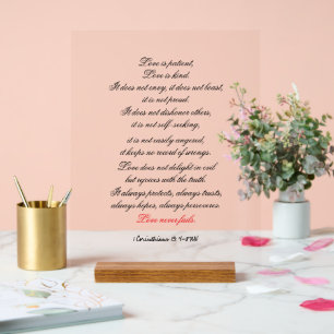 1 Korinther 13:4-8 (NIV) Acrylzeichen Acrylschild