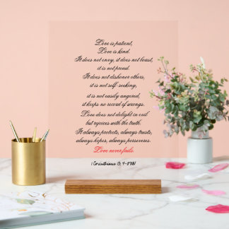 1 Korinther 13:4-8 (NIV) Acrylzeichen Acrylschild