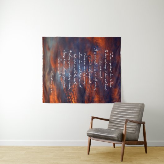 1 Korinther 13; 4-8a | inspirierend Wandteppich (Beispiel (Horizontal))