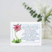 1 Korinther 13:4-8a Liebe ist Postkarte (Stehend Vorderseite)