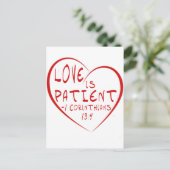 1 Korinther 13:4 Liebe ist geduldig Postkarte (Stehend Vorderseite)